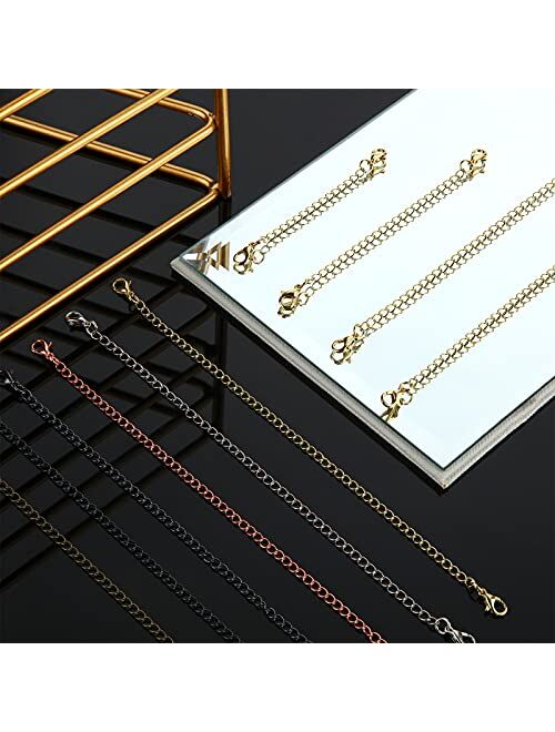 Hicarer 30 Pieces Stainless Steel Necklace Extender Chain Set Bracelet Anklet Extender Chain Extenders for Necklaces Extender Chain for Jewelry Making Extensions, 2.5, 3,