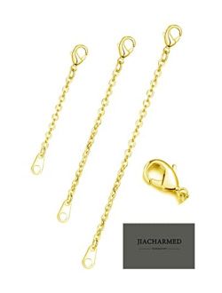 JIACHARMED Necklace Extender Delicate Necklace Extension Chain Set for Layering Necklaces, Necklace Extender 1"2" 3" 4" Inches with Durable Lobster Claw Clasp in White Go