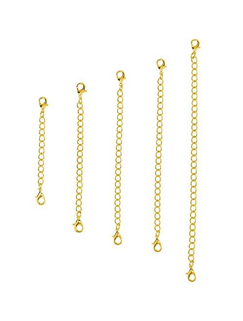 5 Pieces Necklace Extenders eBoot Chain Extenders Set for Necklace Bracelet DIY Jewelry Making