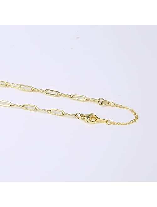 ALEXCRAFT 14K Gold Necklace Extenders 925 Sterling Silver Necklace Bracelet Ankle Extender Chain Extension for Jewelry Making2 3 4 inch