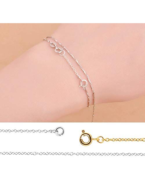 Naler Stainless Steel Necklace Bracelet Extender Chain Set for DIY Jewelry Making, 10 Pieces