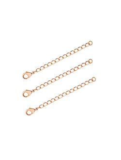 MEEDOZ Necklace Bracelet Extenders for Women Men, 3pcs Lobster Clasp Extension Chain Set for Bracelet Necklace Anklet and DIY Jewelry Making