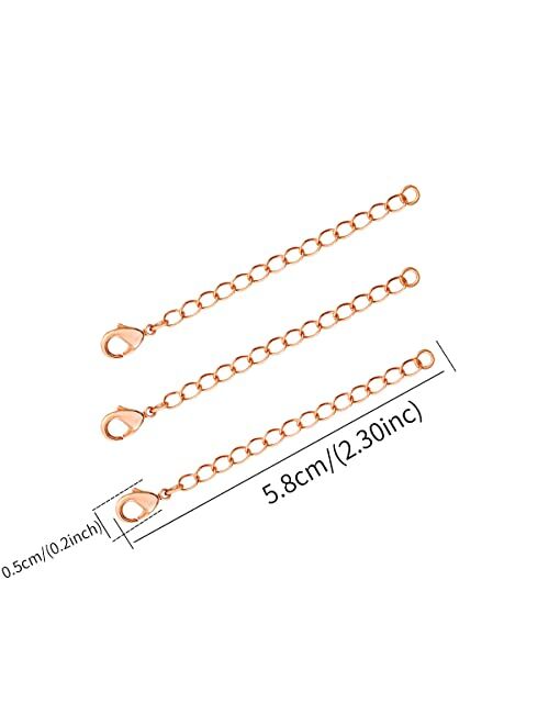 MEEDOZ Necklace Bracelet Extenders for Women Men, 3pcs Lobster Clasp Extension Chain Set for Bracelet Necklace Anklet and DIY Jewelry Making