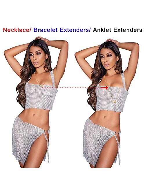 D-buy 8 Pieces Stainless Steel Necklace Extenders Bracelet Extenders Extender Chains Set of 4 Different Length: 6 inch 4 inch 3 inch 2 inch