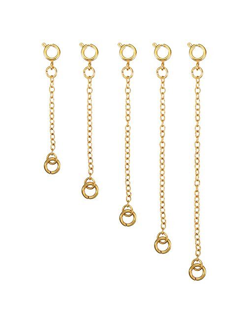 Mudder 5 Pieces Necklace Extenders Bracelet Extender Chain Set for Necklace Bracelet DIY Jewelry Making