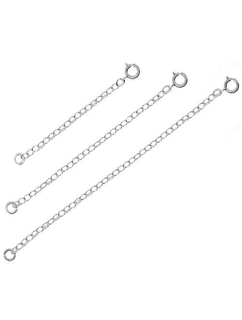 BENIQUE Necklace Extenders For Women - 925 Sterling Silver or 14K Gold Filled, Fully Adjustable Chain, Dainty Durable Strong Lightweight Removable, Made In USA, Set of 3