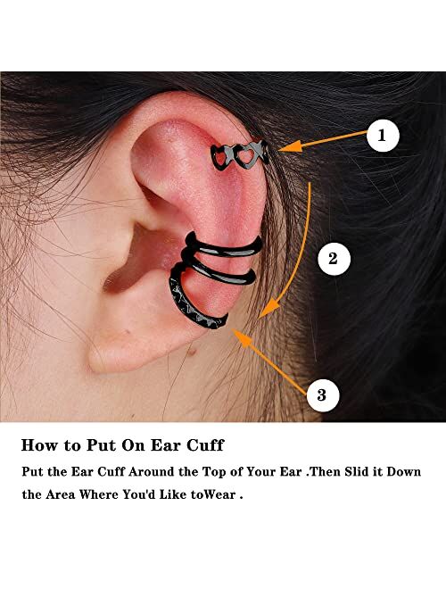 BESTEEL 16 Pcs Ear Cuff Earrings for Women Cuff Chain Earrings Helix Cartilage Cuff Earring Non Piercing Earring