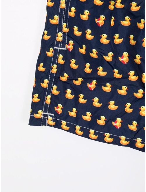 MC2 Saint Barth Kids Duck-print drawstring swim shorts