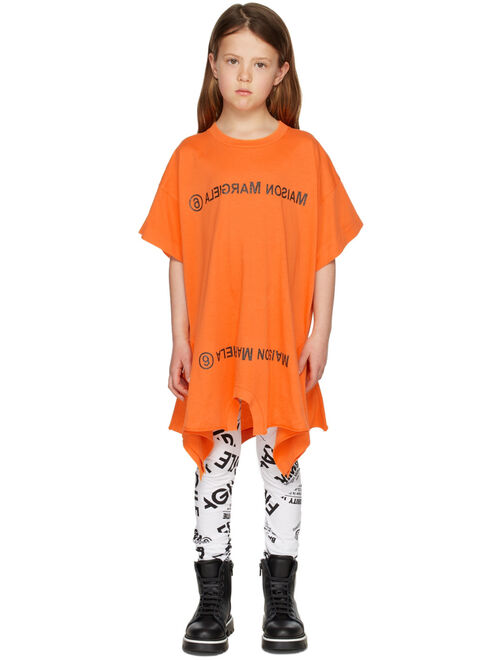 MM6 Maison Margiela Kids Orange Mirrored T-Shirt Dress