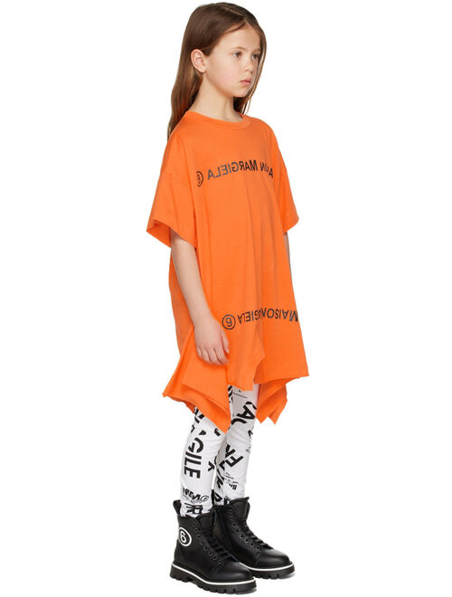MM6 Maison Margiela Kids Orange Mirrored T-Shirt Dress