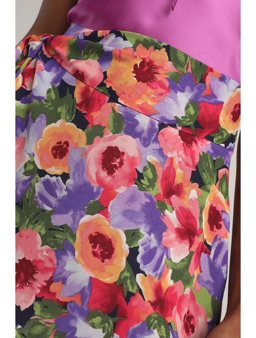 Lulus Free to be Wild Multi Floral Print Tie-Front Skort