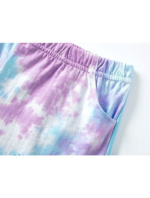Beezizac Unicorn Pajamas for Girls 100% Quality Cotton Kids Sleepover Matching PJS Set Summer Tee Shirt Loungewear Size 6-16