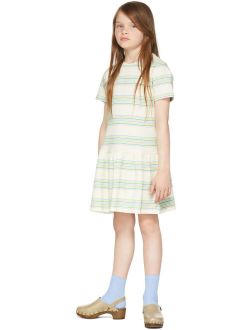 Bonpoint Kids Off-White Striped Amaia Dress