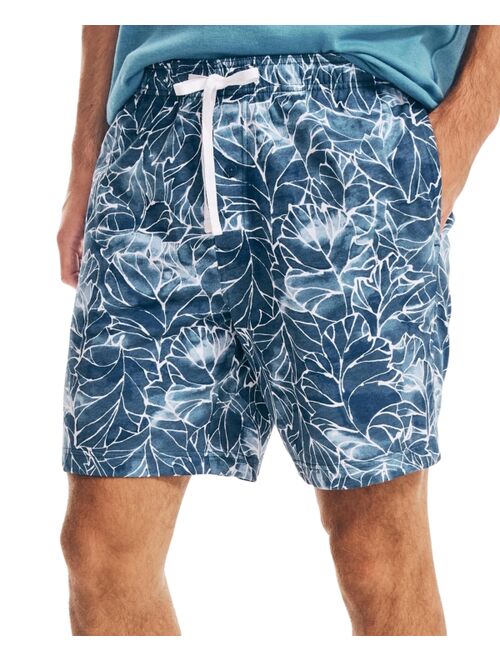 Nautica Men's Classic-Fit Sea Floral-Print Cotton Sleep Shorts