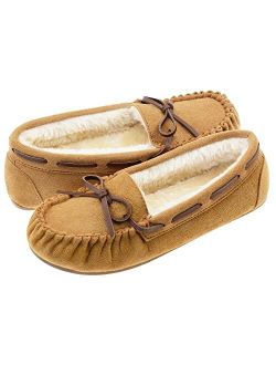 SOCIFAN Womens Moccasin Slippers Indoor Outdoor House Shoes Memory Foam Bedroom Slippers