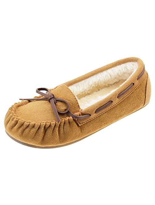 SOCIFAN Womens Moccasin Slippers Indoor Outdoor House Shoes Memory Foam Bedroom Slippers