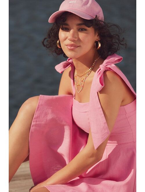 Lulus Flirtatious Looks Pink Tie-Strap A-Line Mini Dress With Pockets