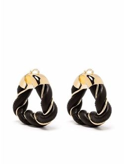 twisted triangle hoop earrings