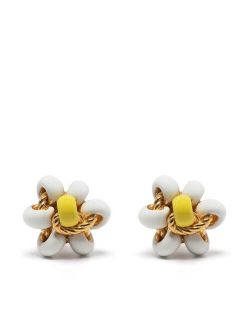 floral bead stud earrings