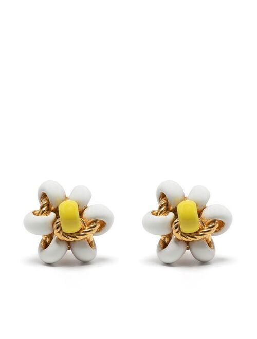 Bottega Veneta floral bead stud earrings