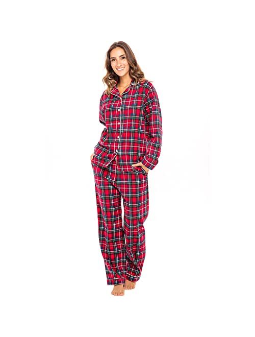Alexander Del Rossa Men's Warm Flannel Button Down Pajamas, Long Cotton Pj Set