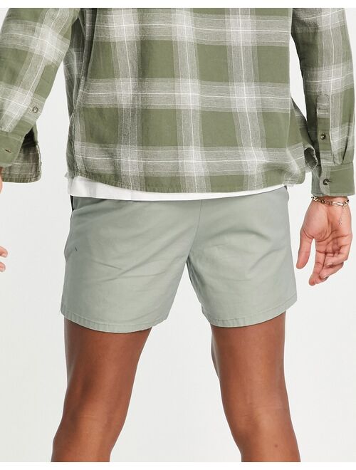 ASOS DESIGN skinny chino shorts in light green