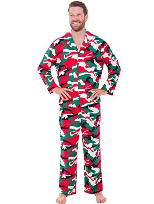 Alexander Del Rossa Men's Warm Flannel Button Down Pajamas, Long Cotton Pj Set