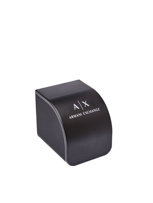 A|X Armani Exchange Men's Chronograph Black Leather Strap Watch 44mm