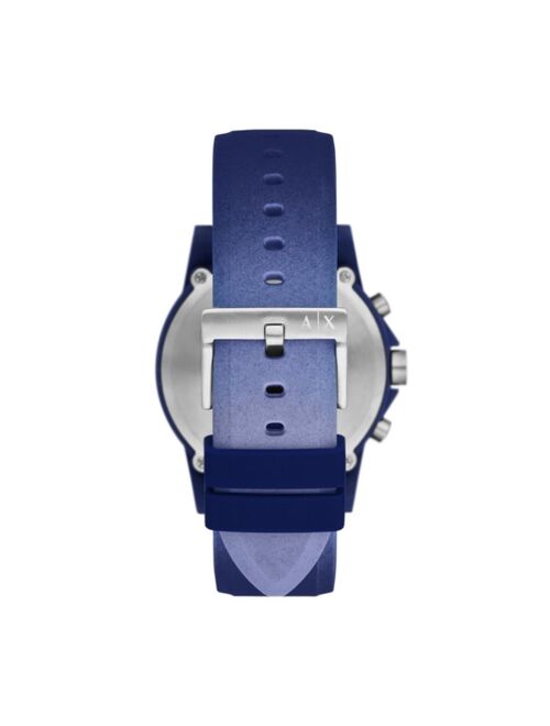 A|X Armani Exchange Men's Hampton in Blue Gradient with Blue Case Silicone Strap Watch 44mm