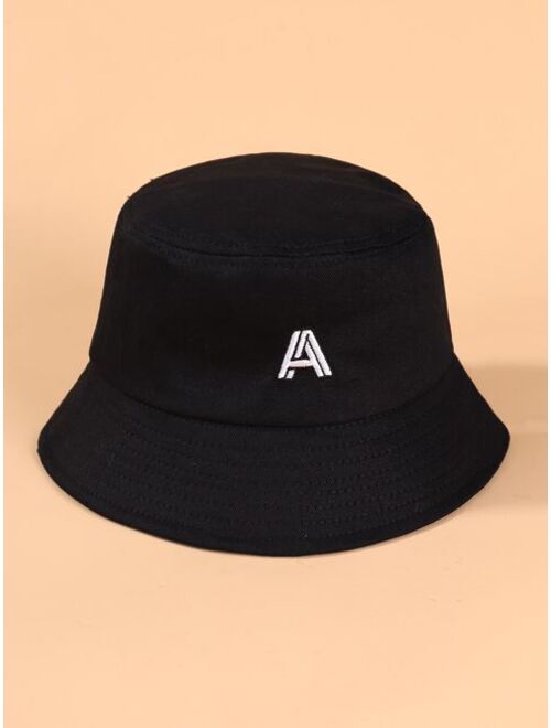 Shein Toddler Kids Letter Embroidery Bucket Hat
