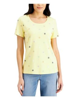 Karen Scott Petite Printed Scoop-Neck T-Shirt, Created for Macy's