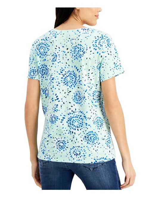 Karen Scott Petite Printed Scoop-Neck T-Shirt, Created for Macy's
