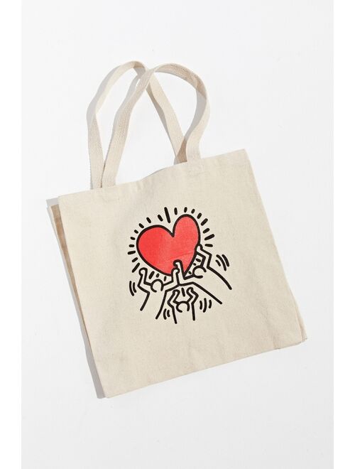 Urban Outfitters Keith Haring Holding Heart Tote Bag