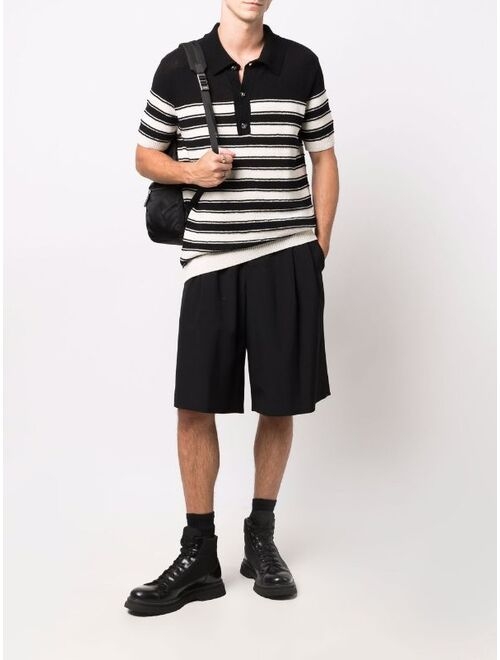 Balmain horizontal-stripe polo shirt