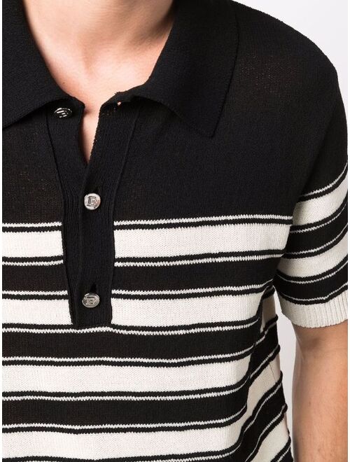 Balmain horizontal-stripe polo shirt