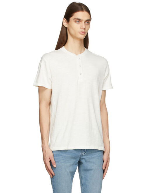 rag & bone White Cotton Classic Henley T-Shirt