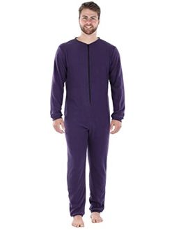 Sleepyheads Men's Fleece Non-Footed Solid Color Onesie Pajamas Jumpsuit
