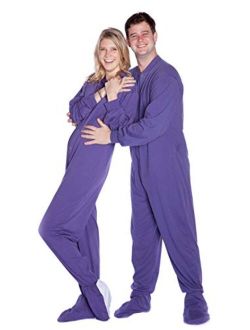 Big Feet Pajama Co. One Piece Cotton Knit Adult Men's & Women's Footed Onesie Pajama