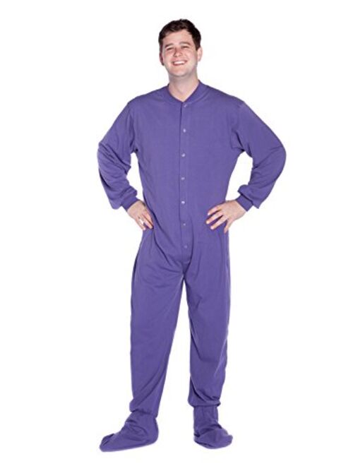 Big Feet Pajama Co. One Piece Cotton Knit Adult Men's & Women's Footed Onesie Pajama