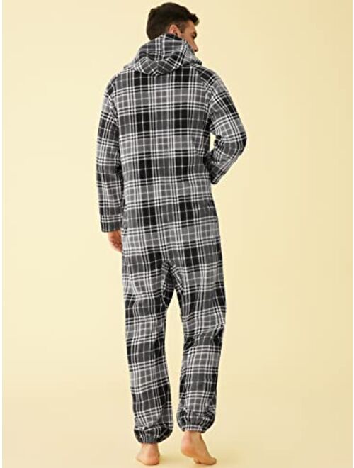 Latuza Adults Fleece Hooded Onesie Pajamas for Men or Women