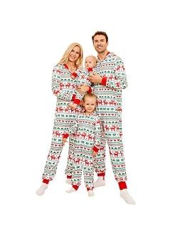 Mumetaz Matching Family Pajamas Sets Hood Onesie One Piece Reindeer 2Pcs PJ's Women Men Clothes Sleepwear