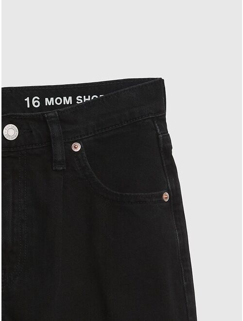 Gap Teen Sky High Mom Denim Shorts with Washwell