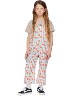 Jellymallow Kids Off-White & Orange Dot Candy Overalls