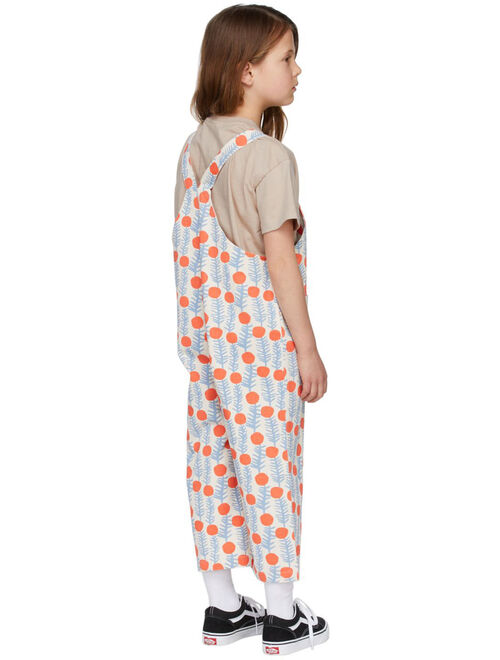 Jellymallow Kids Off-White & Orange Dot Candy Overalls