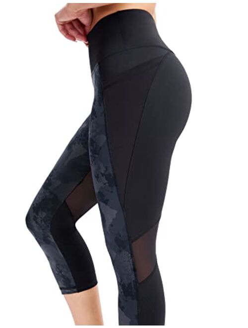 picotee Capri Leggings with Pockets for Women Tummy Control High Waisted Yoga Pants