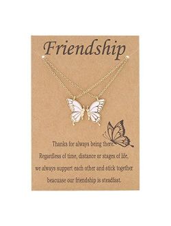 Apsvo Friendship Necklace 2 Best Friend BFF Necklace Gifts For Girls Women Friends Long Distance Birthday Gifts