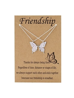 Apsvo Friendship Necklace 2 Best Friend BFF Necklace Gifts For Girls Women Friends Long Distance Birthday Gifts