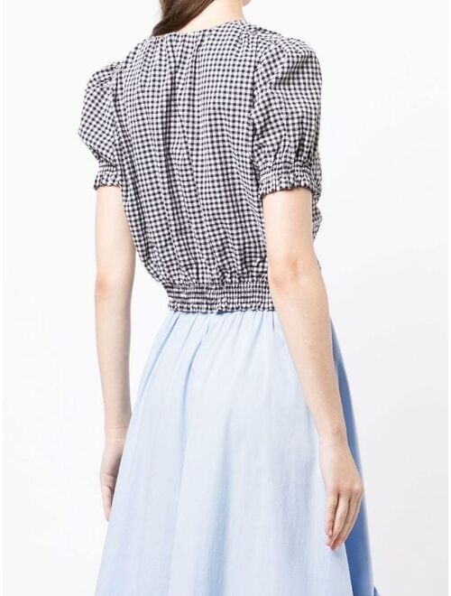 tout a coup knotted gingham crop top