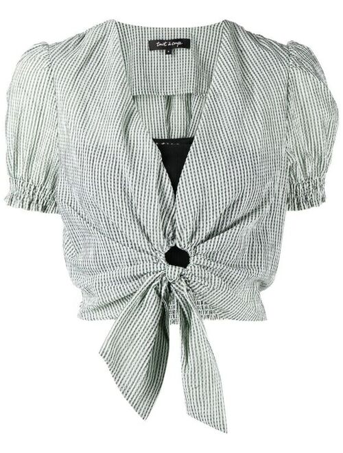 tout a coup knotted gingham crop top