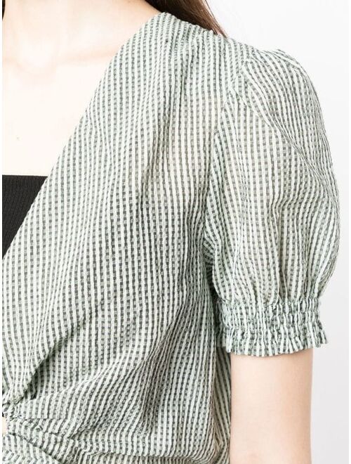 tout a coup knotted gingham crop top